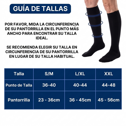 Medias de compresión con cremallera