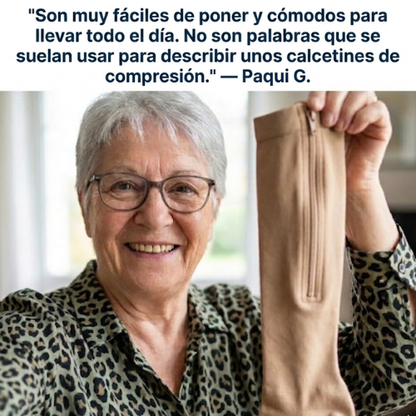 Medias de compresión con cremallera