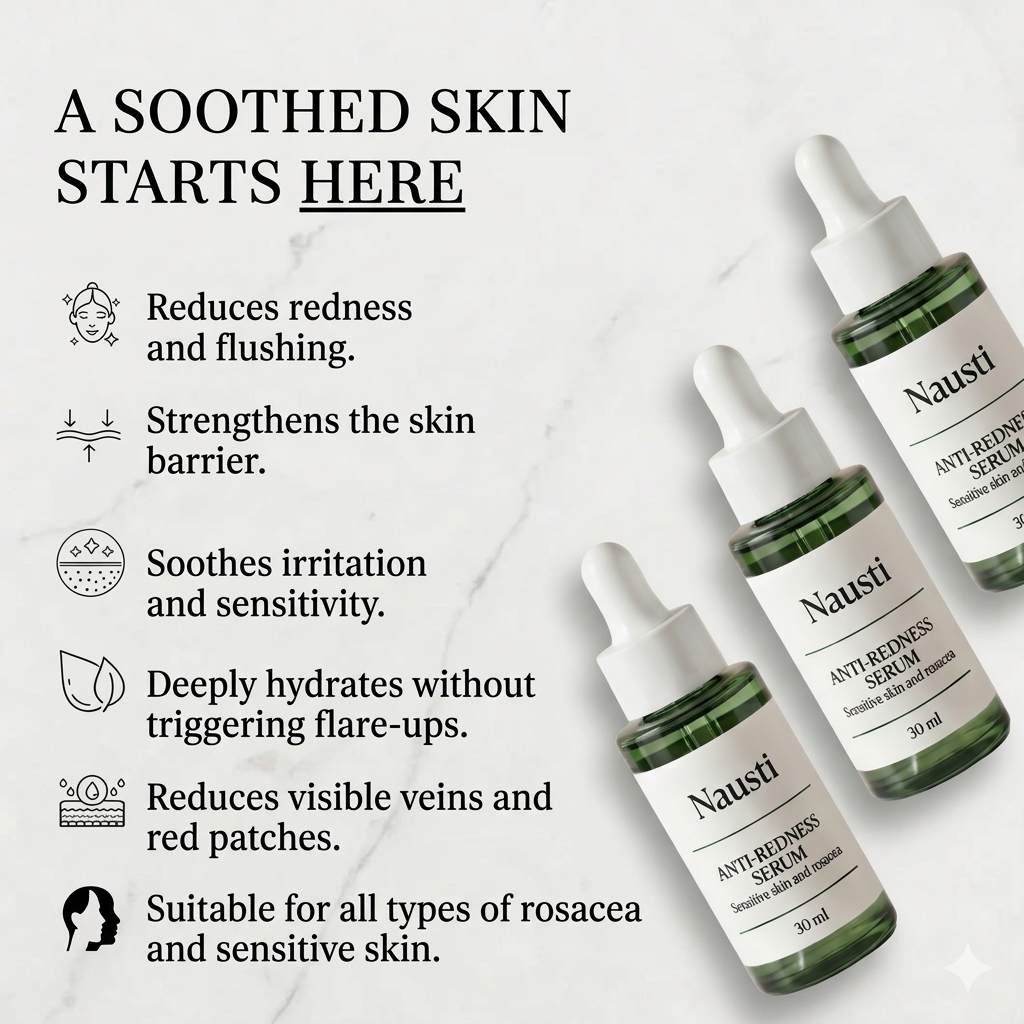 Anti-redness serum for sensitive skin and rosacea