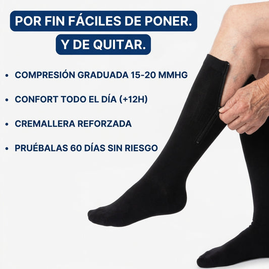 Medias de compresión con cremallera